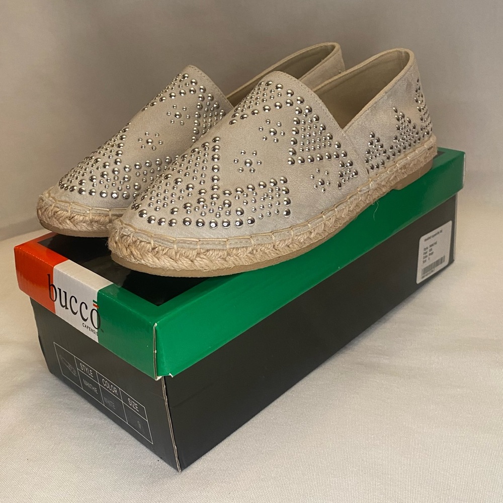 Buccō Beige Studded Espadrille Women’s 9